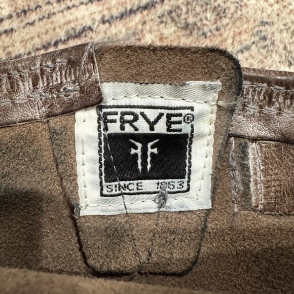 Frye Veronica Slouch Distressed Gray Brown Riding Boots - Picture 7 of 7